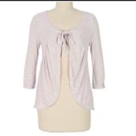 Anthropologie Cake Batter Cardigan Sweater Topper Draped Pleated Palest Blush - Picture 7 of 7